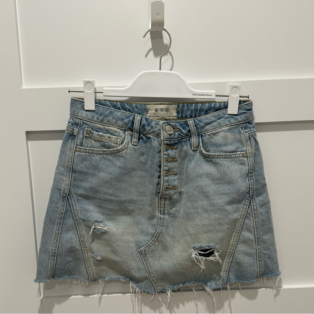 Free People “We The Free” Distressed Denim Skirt - Size 25